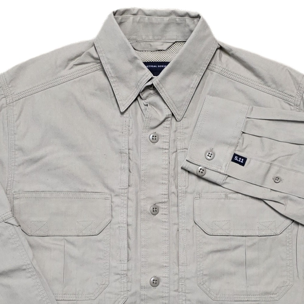 NWOT 5.11 Tactile Pro Shirt Mens XS Long Sleeve Pockets Button Up Vented Beige